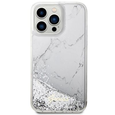 3. Guess GUHCP14XLCSGSGH iPhone 14 Pro Max 6,7" weiß/weißes Hardcase Liquid Glitter Marble