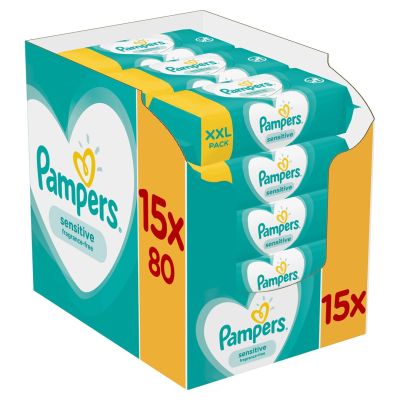 3. Pampers 81687213 Feuchttücher für Babys, 1200 Stück.