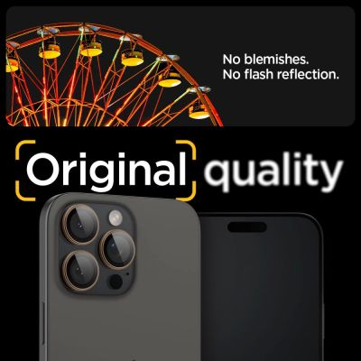7. Spigen Optik Pro GLAS.TR „EZ FIT“ Kameraschutz 2er-PACK für iPhone 16 Pro / Pro Max – braun