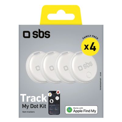 2. SBS Track My Circle-Ortungsgeräte, kompatibel mit Apple „Wo ist?“, 4er-Set – weiß