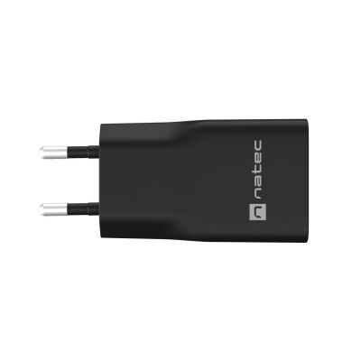 13. NATEC RIBERA GAN SLIM WANDLADEGERÄT 1x USB-A + 1x USB-C 20W SCHWARZ