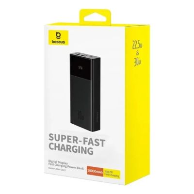 3. Baseus Star-Lord 20000mAh 30W Powerbank mit Display und Baseus Simple USB-A - USB-C 3A 30cm Kabel - Schwarz