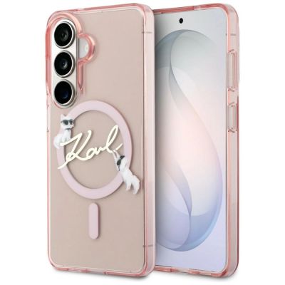 Karl Lagerfeld IML KC Script MagSafe Hülle für Samsung Galaxy S26 - Pink