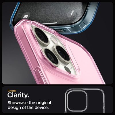 13. Spigen Liquid Crystal Hülle für iPhone 15 Pro – Rosa und Blau