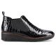72. Rieker W R474 Schlangenleder Stiefeletten schwarz