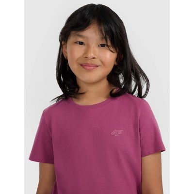 4. Mädchen-T-Shirt mit Regular Fit, schlicht, 4F 4FJRAW25TTSHF3233-50S