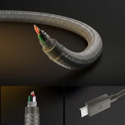 5. Spigen Essential EB6015CC USB-C-Kabel 60 W 150 cm – Dunkelgrau