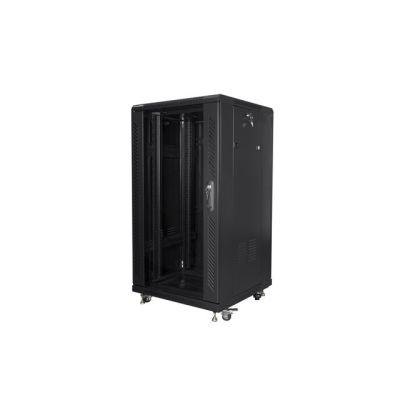 3. Lanberg FF01-6622-12B Rack-Schrank (22 HE; 19 Zoll; 1160 mm / 600 mm / 600 mm; Standgerät; Glas; 800 kg; schwarz)