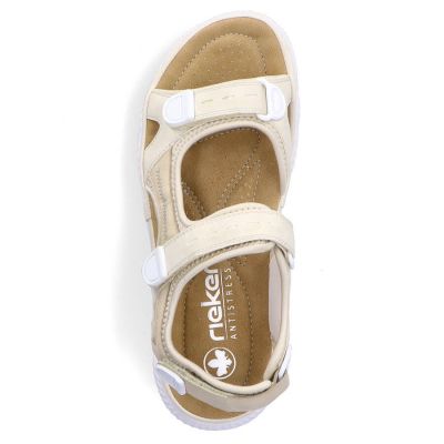 12. Rieker W RKR691 bequeme Klett-Sandalen beige