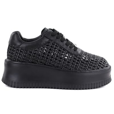 2. Damen-Sneaker mit Plateausohle, luftiges Design, schwarz, Modell Goe TT2N4043