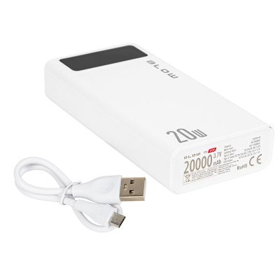 5. BLOW Powerbank 20000 mAh QC+PD 20 W + Lightning White PB20E