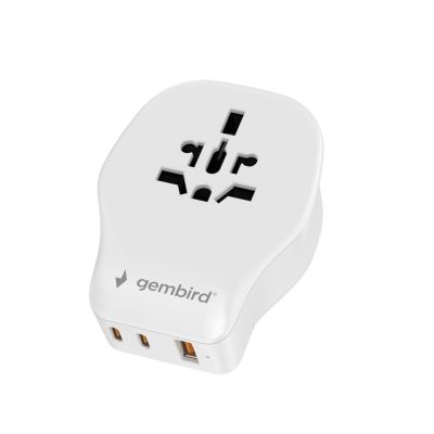 GEMBIRD Universal-Reiseadapter 20W, Weiß