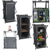 Faltbarer Reiseschrank mit 3 Ablagen 49x53x95cm Camp Active