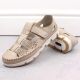 19. Rieker W RKR651 beige Leder Klettverschluss durchbrochene Schuhe