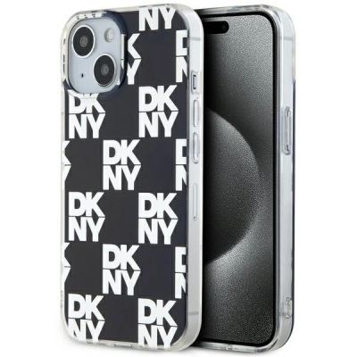 DKNY IML Checkered Mono Pattern Hülle für iPhone 15 / 14 / 13 – Schwarz