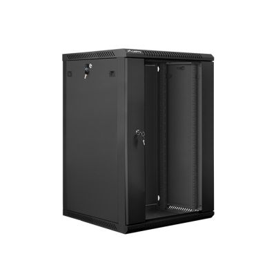 2. Lanberg WF01-6618-10B Rack-Schrank (18 HE; 901 mm / 600 mm / 600 mm; Wandmontage; Glas; 19 Zoll; schwarz)
