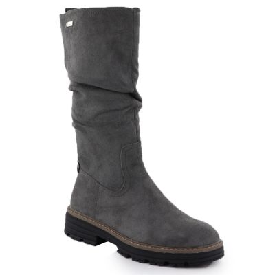 6. Damenstiefel, warm gefüttert, gerafft, grau M.Daszyński SA259-3