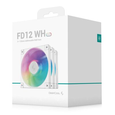 10. Deepcool R-FD12-BKAPN3-G ARGB-3-in-1-Hochleistungslüfter, 120 mm, Weiß, 3er-Pack