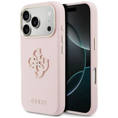 Guess FW Resin Logo Hülle für iPhone 17 Pro Max - Pink