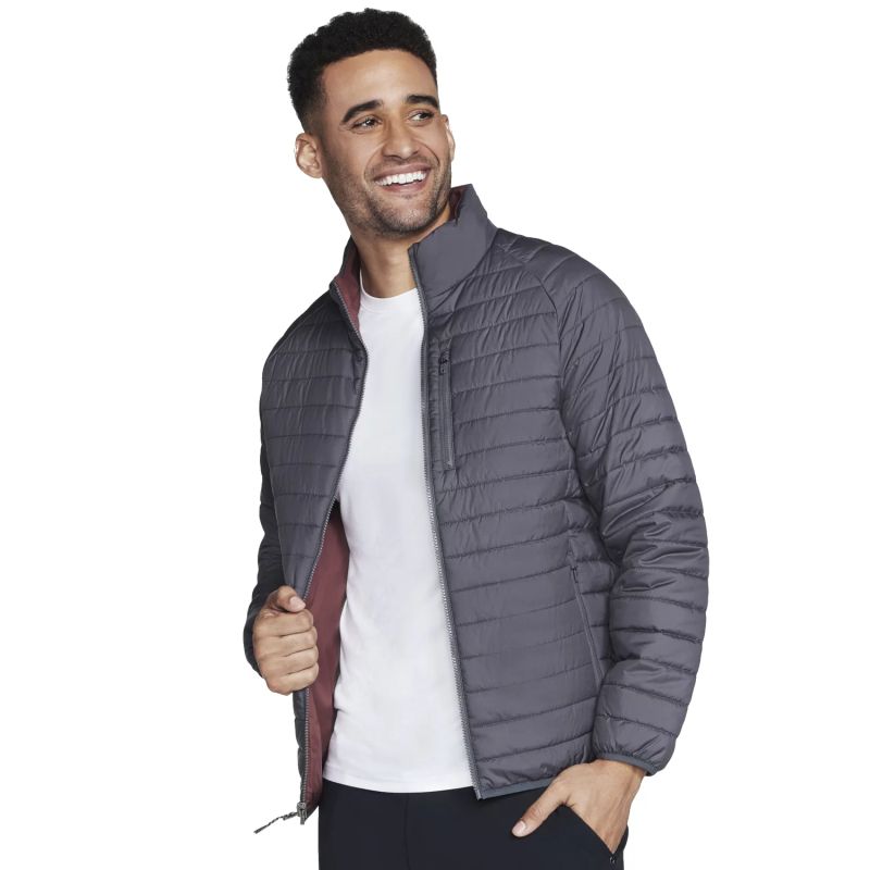 3. Skechers GO Shield Altitude Wendejacke JA139-BKCC Grau L