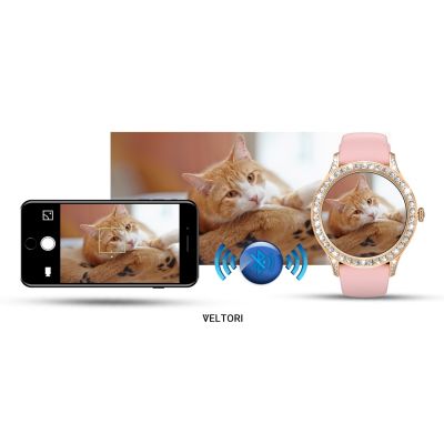 15. VELTORI VT360-1 Damen-Smartwatch, pinkes Silikonarmband