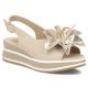 Damen-Keilsandalen aus Leder, beige, Filippo DS7045/26