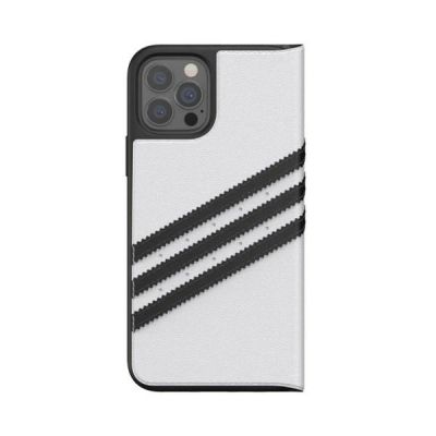 3. Adidas OR Booklet Case PU für iPhone 12 / 12 Pro 6.1" - weiß und schwarz