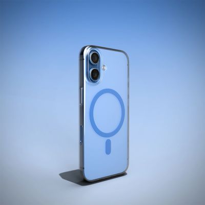 9. Puro Lite Mag TPU+PC Hülle kompatibel mit MagSafe für iPhone 17 - Transparent mit blauem Ring