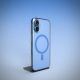 9. Puro Lite Mag TPU+PC Hülle kompatibel mit MagSafe für iPhone 17 - Transparent mit blauem Ring