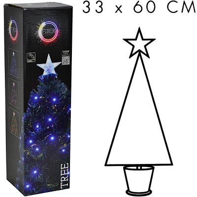 10. DEKORATIVE LICHTERFASER-TANNENBAUM MULTICOLOR 60 CM