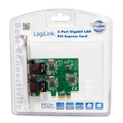 Logilink PC0075, 2-Port Gigabit PCI Express Netzwerkkarte Logilink 2 x Gigabit LAN (RJ 45) PCIe