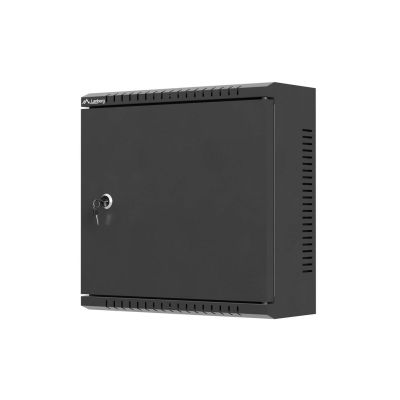 2. LANBERG Installationsschrank TPR 10" mit Mesh-Platte 340×340×140, schwarz (vormontiert)