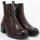 4. Damen-Ankle-Boots mit Blockabsatz, gefüttert, braun, Potocki SZ12742