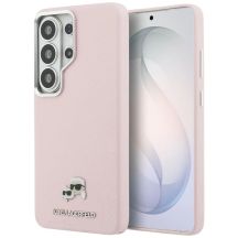 Karl Lagerfeld Saffiano KC Metal Logo MagSafe Hülle für Samsung Galaxy S26 Ultra - Pink