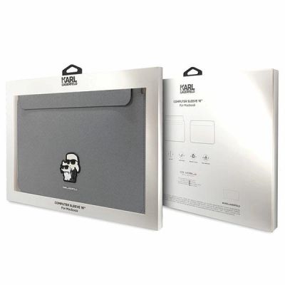 4. Karl Lagerfeld Saffiano Karl&Choupette Tasche für einen 16-Zoll-Laptop – Silber