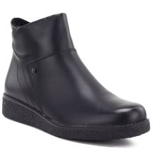Sergio Leone BT-12-S Schwarze Leder-Keilstiefeletten