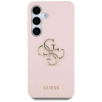3. Guess Silikon Big 4G Logo Bottom Script Hülle für Samsung Galaxy S25 - Rosa