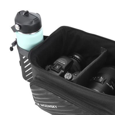 9. Wozinsky Fahrrad-Gepäckträgertasche mit Schultergurt, 9 l (Regenschutz inklusive), Schwarz (WBB22BK)