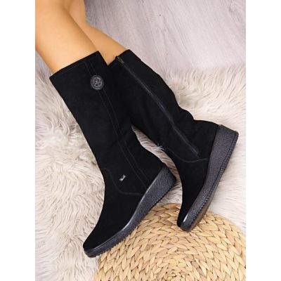 4. Rieker W R237 wasserdichte Nubukstiefel mit Schaffellfutter