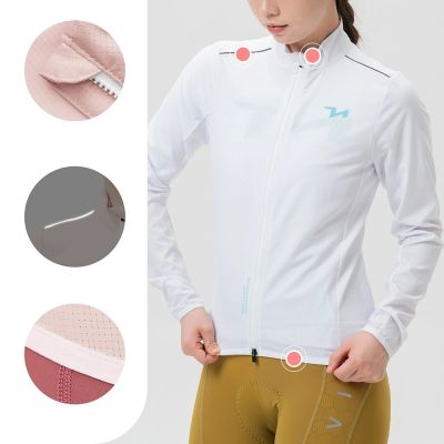 6. Rockbros YPW069 TVI M Damen-Radjacke – Weiß