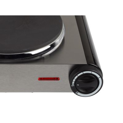 3. TRISTAR KP-6248 Elektroherd (Elektrokochfeld; 2 Kochzonen; 2500 W; silberfarben)