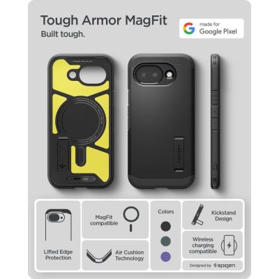 7. Spigen Tough Armor Mag MagSafe Hülle für Google Pixel 10A - Schwarz