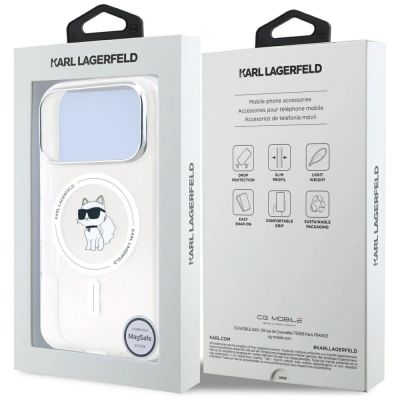 8. Karl Lagerfeld IML Choupette MagSafe Hülle für iPhone 17 Pro – Transparent