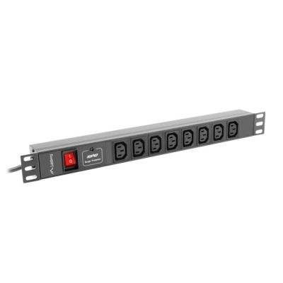 LANBERG 19" Rack-Stromleiste PDU PDU-08I-0200-C20-BK (1U, 16A, 8X IEC C13, 2M, C20 Stecker)
