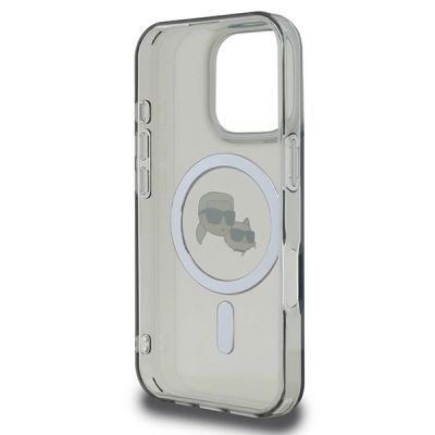 7. Karl Lagerfeld IML Metal Karl&Choupette Head MagSafe Hülle für iPhone 16 Pro - Schwarz