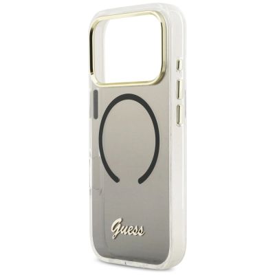 6. Guess IML Gradient Script Metal MagSafe Hülle für iPhone 17 Pro Max - Schwarz
