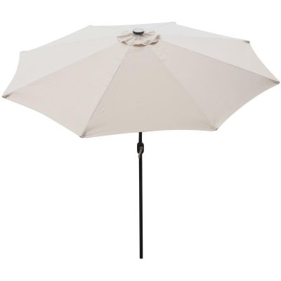 11. Gartenschirm mit LED-Beleuchtung, 300 cm, Beige