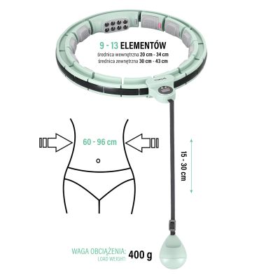 11. Hula Hop HMS HHM13 mit Magneten, Gewicht und Zähler grün