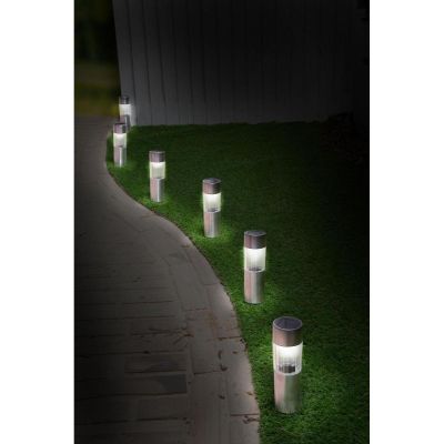 10. SOLARLAMPE 4,5 x 15 cm, Edelstahl, 6 Stück, GRUNDIG