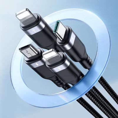 6. Joyroom Multi-Use Series S-A18 4in1 USB-A - USB-C / Lightning / Lightning / Micro-USB-Kabel 1,2 m - Schwarz